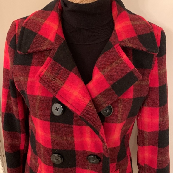 “Checkers Anyone?”  Red and black plaid coat - Picture 2 of 9